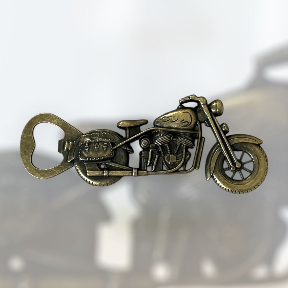 Vintage Style Golden Motorcycle Bottle Opener